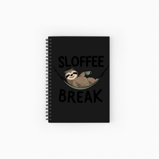 Relaxing Sloth Coffee Lover Fun Coffee Break Spiral Notebooks   Ruled Line