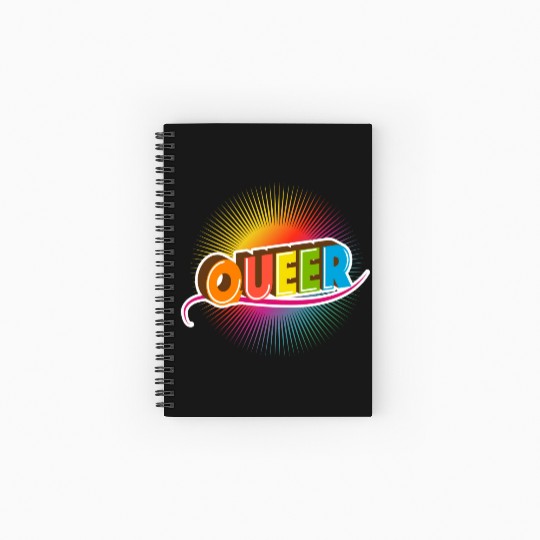 Queer Typo for Pride Month Equal Rights LGBTQ Spiral Notebooks   Ruled Line
