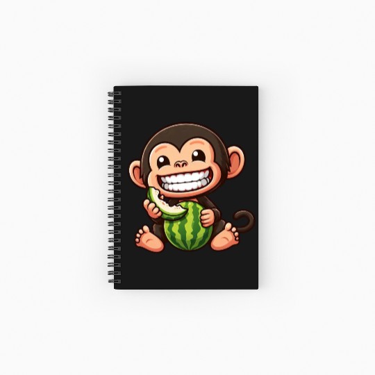 Monkey chimpanzee melon watermelon honeydew melon Spiral Notebooks   Ruled Line