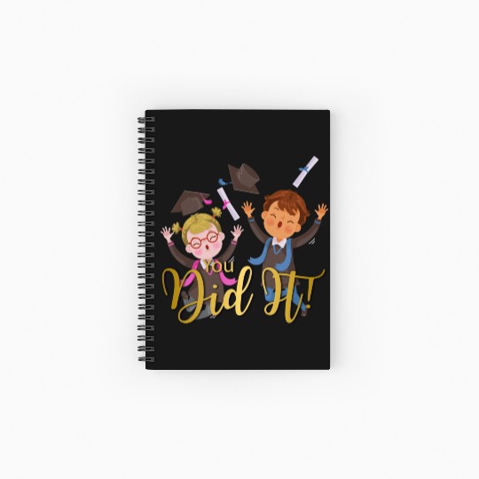 Graduation Congratulation you did it Spiral Notebooks   Ruled Line