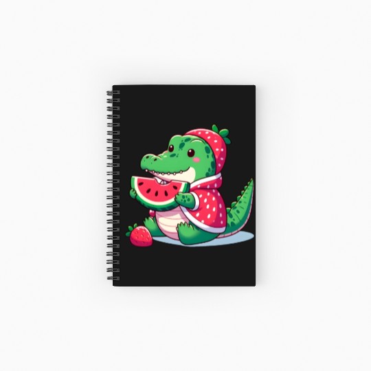 Crocodile in watermelon costume Spiral Notebooks   Ruled Line