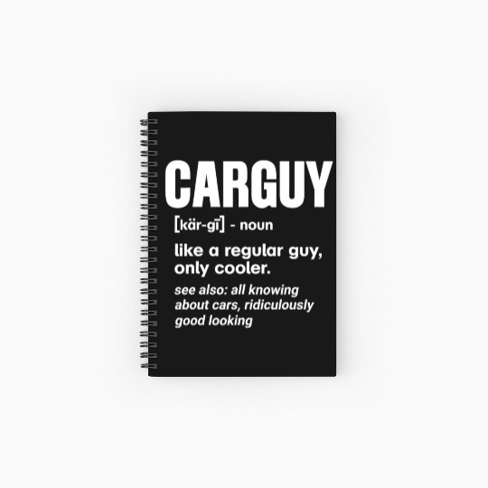 Car Guy Definition Funny Mechanic Auto Racing Gift Spiral Notebooks   Ruled Line
