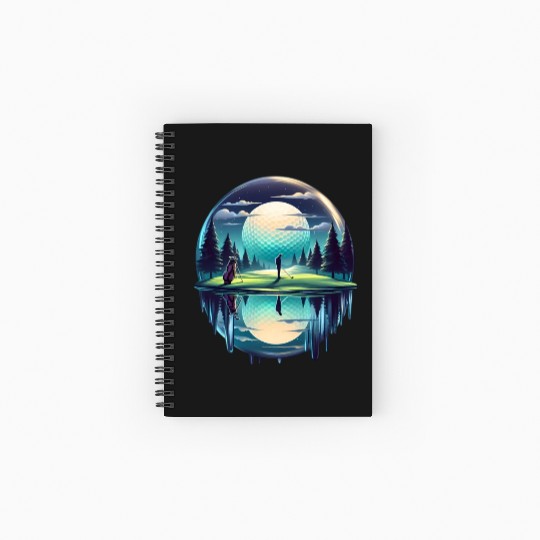 Night Golfer Escape Golfing Twilight Fairway Spiral Notebooks   Ruled Line