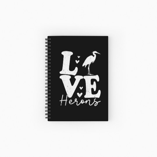 Love Heron Blue Heron Birds Lover Gifts Spiral Notebooks   Ruled Line