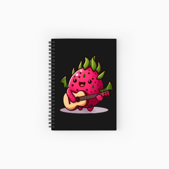 Dragon fruit plays guitar Spiral Notebooks   Ruled Line