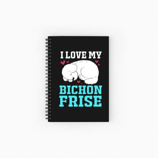 Dog Owner Pet Lover I Love My Bichon Frise Spiral Notebooks   Ruled Line