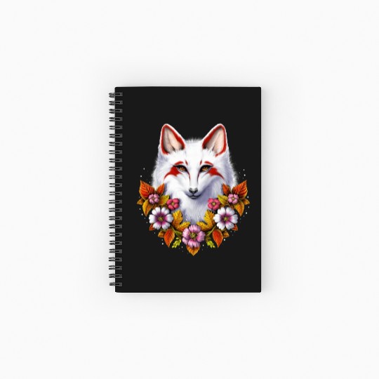 Japanese Kitsune Fox Spiral Notebooks   Ruled Line