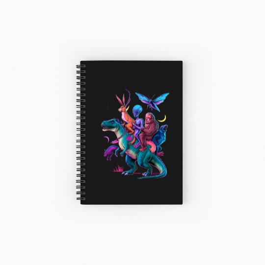 Cryptozoology Cryptid Bigfoot Jackalope Mothman Spiral Notebooks   Ruled Line