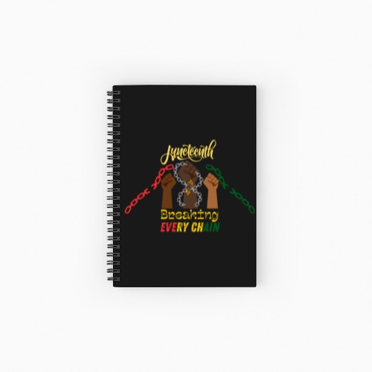 Juneteenth celebration break every chain Spiral Notebooks   Ruled Line