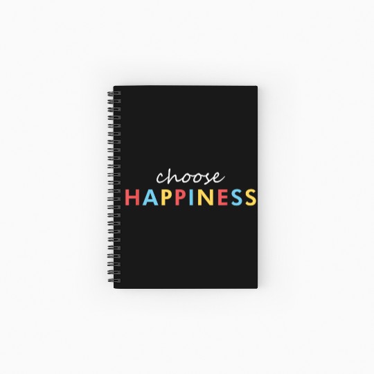 Vintage Retro Choose Happiness Spiral Notebooks   Ruled Line