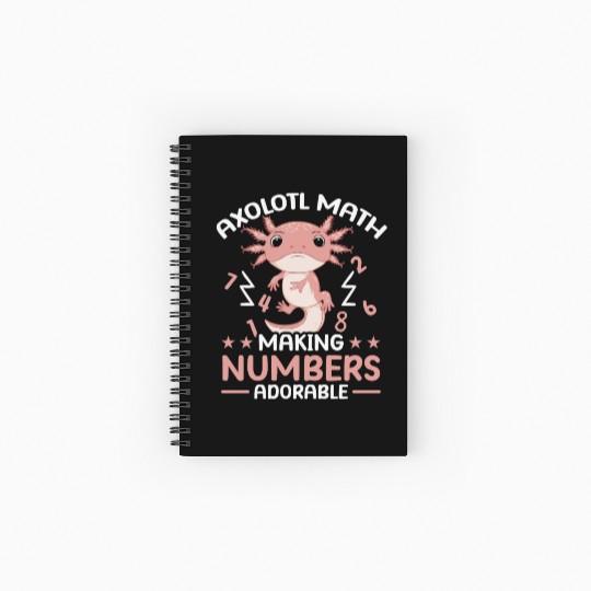 Axolotl Math Teacher Mexican Salamander Amphibian Spiral Notebooks   Ruled Line