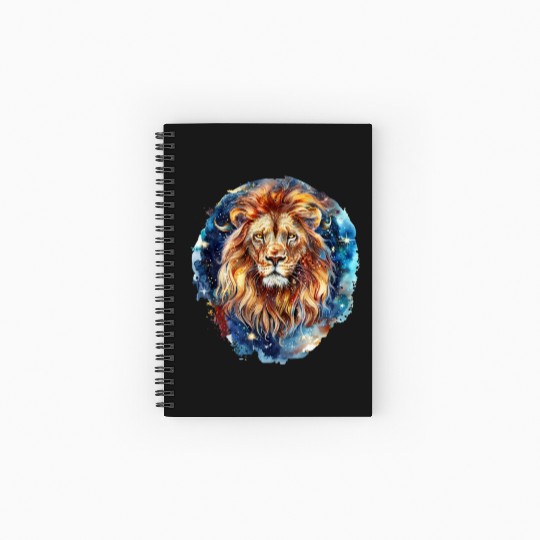 Celestial Lion Images, Mystical Lion, Night sky Spiral Notebooks   Ruled Line
