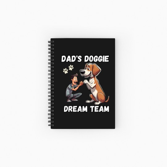 Dad's Doggie Dream Team - Dog Dad Father's Day Spiral Notebooks   Ruled Line