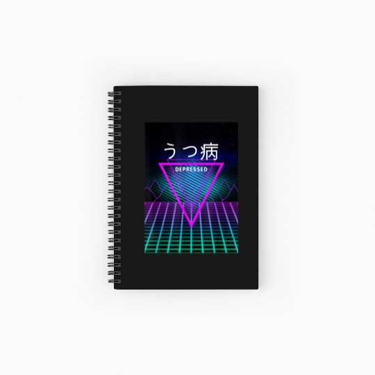 aesthetic vaporwave clothes depressed Spiral Notebooks   Ruled Line