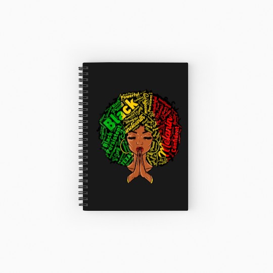 Juneteenth Melanin Natural Clothes Spiral Notebooks   Ruled Line