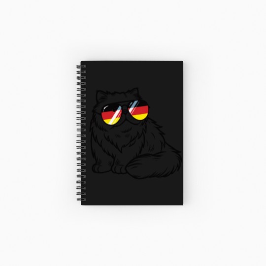 German Flag Cat German Germany Cats Spiral Notebooks   Ruled Line