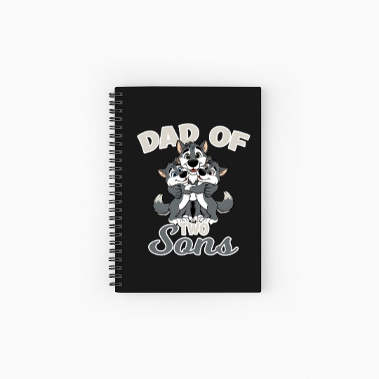 Strong Wolf with Wolf Child for a Dad Spiral Notebooks   Ruled Line