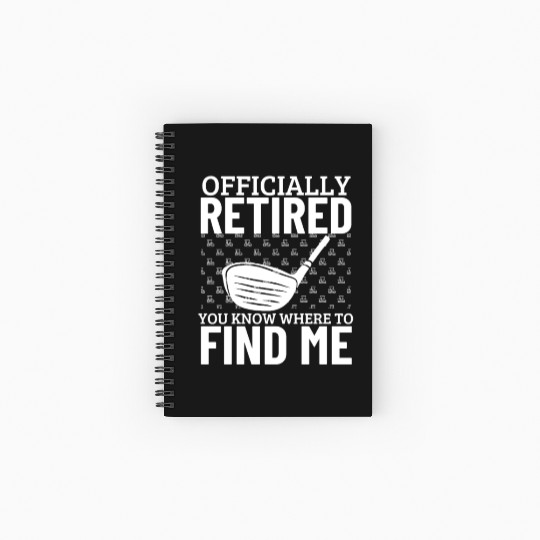 Golfing Officially Retired Funny Retirement Golf Spiral Notebooks   Ruled Line