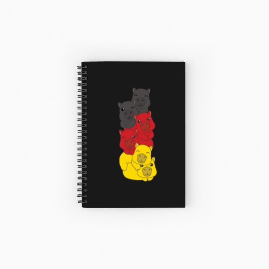 German Flag Capybara German Germany Spiral Notebooks   Ruled Line