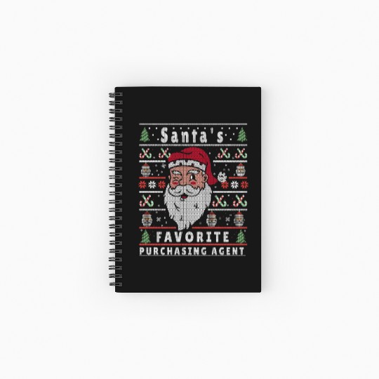 Santas XMAS Ugly Christmas Purchasing-Agent Spiral Notebooks   Ruled Line