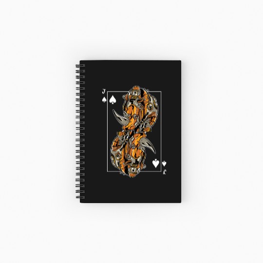 Rhinoceros Steampunk Card Game Jack of Spades Spiral Notebooks   Ruled Line