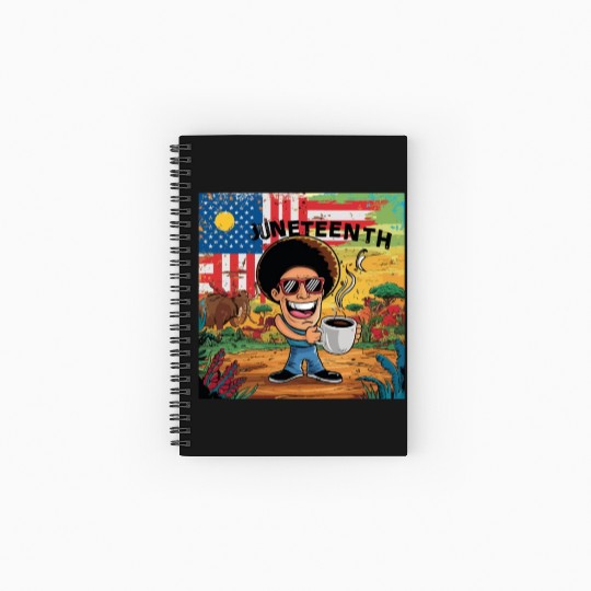 Juneteenth 4Th July Celebrate Fathers Day Coffee Spiral Notebooks   Ruled Line
