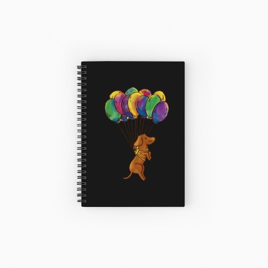 Dachshund Dog With Balloons ,Funny Dog ,dog Spiral Notebooks   Ruled Line