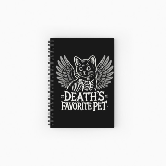 Gothic Emo Cat Design For Cat Lovers And Spiral Notebooks   Ruled Line