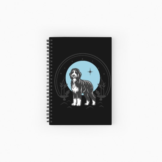 Bernedoodle Tarot Card Dog | Celestial and Starsee Spiral Notebooks   Ruled Line