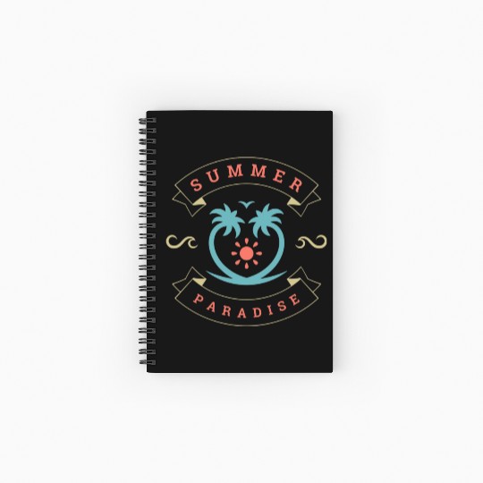 Summer Paradise Spiral Notebooks   Ruled Line Design
