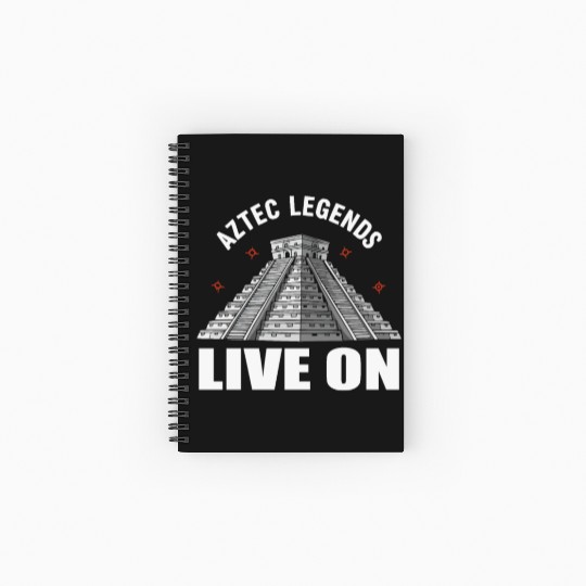 Aztec Pyramid Mayan Indigenous Mexican Aztec Spiral Notebooks   Ruled Line