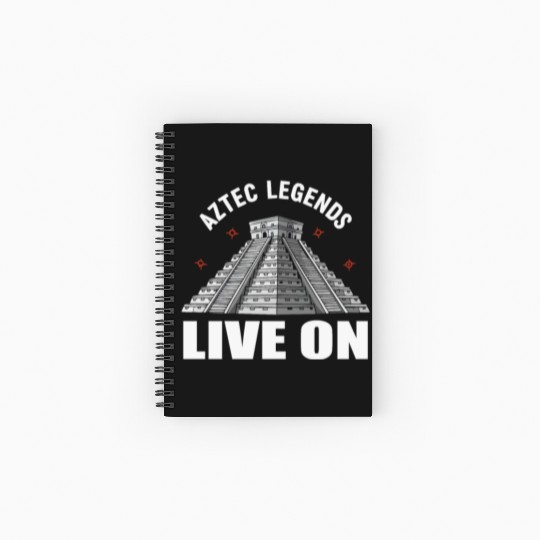 Aztec Pyramid Mayan Indigenous Mexican Aztec Spiral Notebooks   Ruled Line