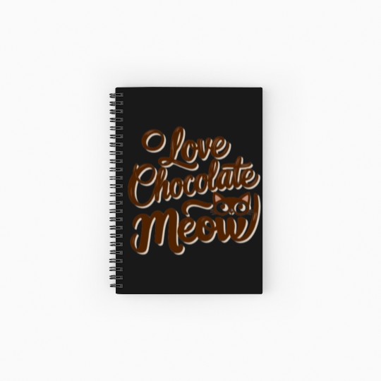 I love chocolate & cats Spiral Notebooks   Ruled Line