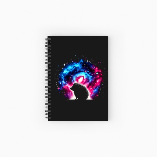 Cool Hedgehog Galaxy Space Art Spiral Notebooks   Ruled Line