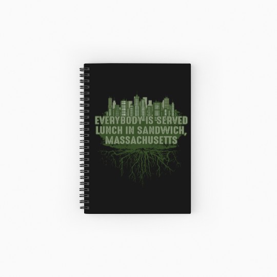 Whats Lunch in Sandwich Massachusetts Pun MA Joke Spiral Notebooks   Ruled Line