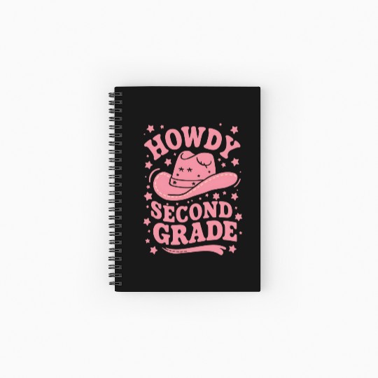 Howdy 2nd Grade Cowboy Cowgirl Back To School Spiral Notebooks   Ruled Line