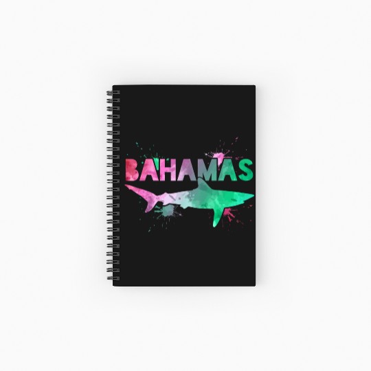 Bahamas Shark Watercolor Souvenir Spiral Notebooks   Ruled Line