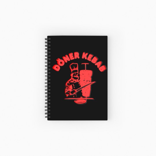 Döner kebab Germany fastfood logo Spiral Notebooks   Ruled Line