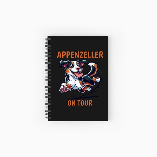 Appenzeller On Tour Funny Dog Lover Graphic Spiral Notebooks   Ruled Line