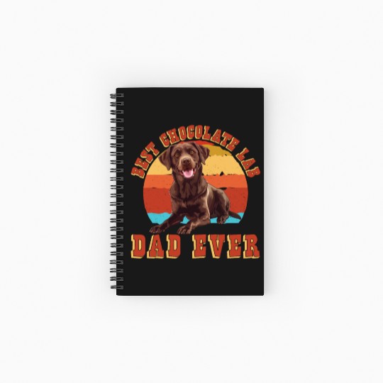 Brown Labrador BEST CHOCOLATE LAB DAD EVER Men Spiral Notebooks   Ruled Line