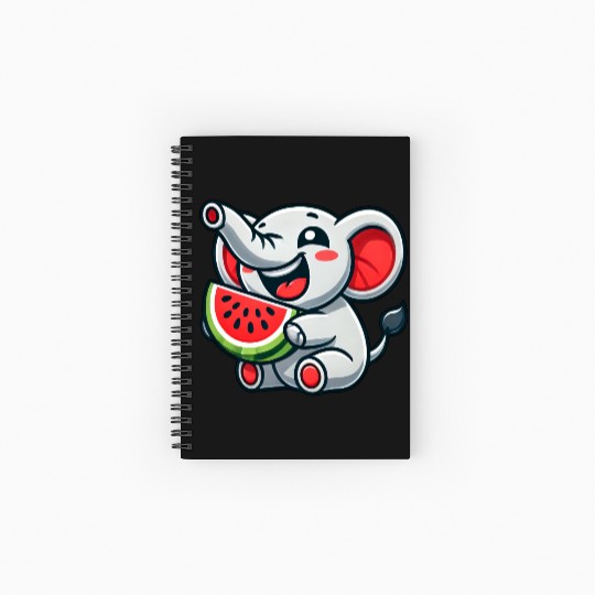 Cute elephant watermelon summer fruit laugh Spiral Notebooks   Ruled Line