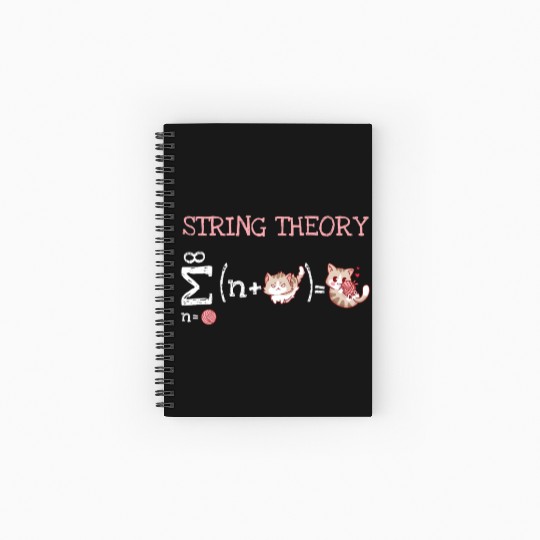 String Theory Science Nerd Schrodinger's Cat Spiral Notebooks   Ruled Line