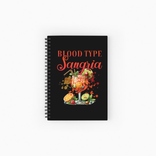 Cocktail Bartender Blood Type Sangria Spiral Notebooks   Ruled Line