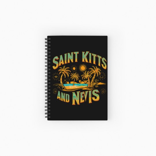 Saint Kitts And Nevis Souvenir Tropical Paradise Spiral Notebooks   Ruled Line