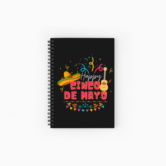 Happy Cinco De Mayo Mexican Fiesta Spiral Notebooks   Ruled Line