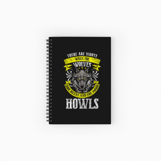 Wolf Dog Wild Spiral Notebooks   Ruled Line