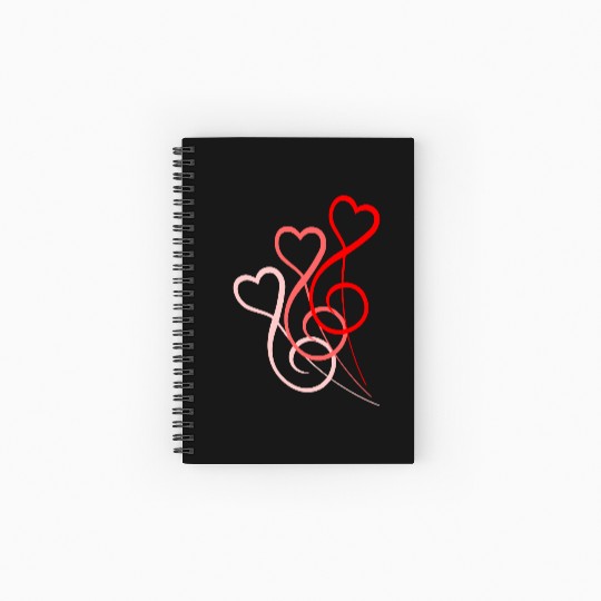 Three Music Clef Bass Heart Love 3 Note Sound Logo Spiral Notebooks   Ruled Line