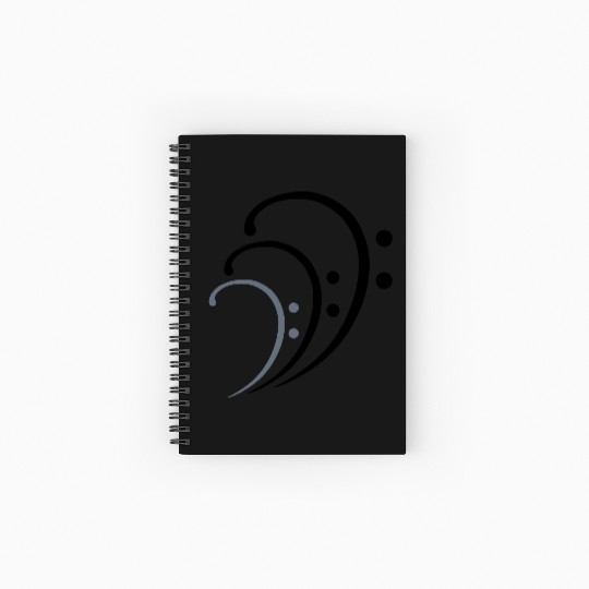 Three Music Bass Clef Notes 3 Cool Sound Symbols Spiral Notebooks   Ruled Line