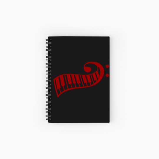 Keyboard Music Bass Note Piano Keys Party Design Spiral Notebooks   Ruled Line