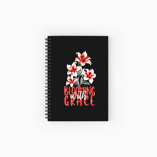 Elegant Red Azalea Watercolor Spiral Notebooks   Ruled Line